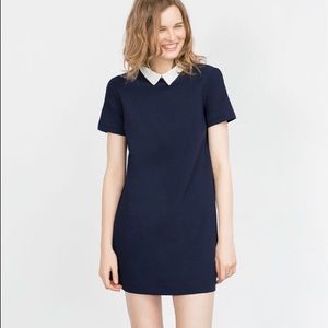 Zara Collared Navy Dress